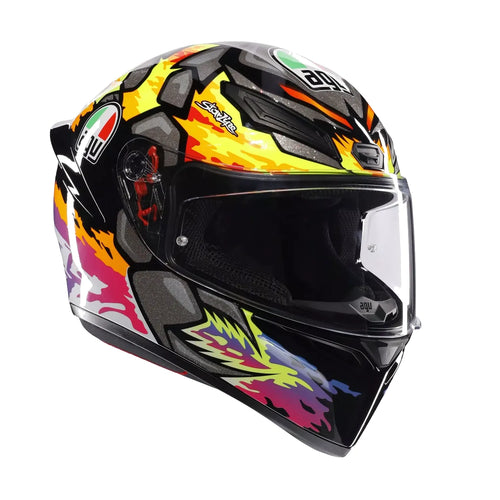 AGV K1 S Bezzecchi 2023 Helmet in yellow, full face with clear visor