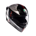 AGV K1 S Lap Helmet in matt black grey red, full face with clear visor