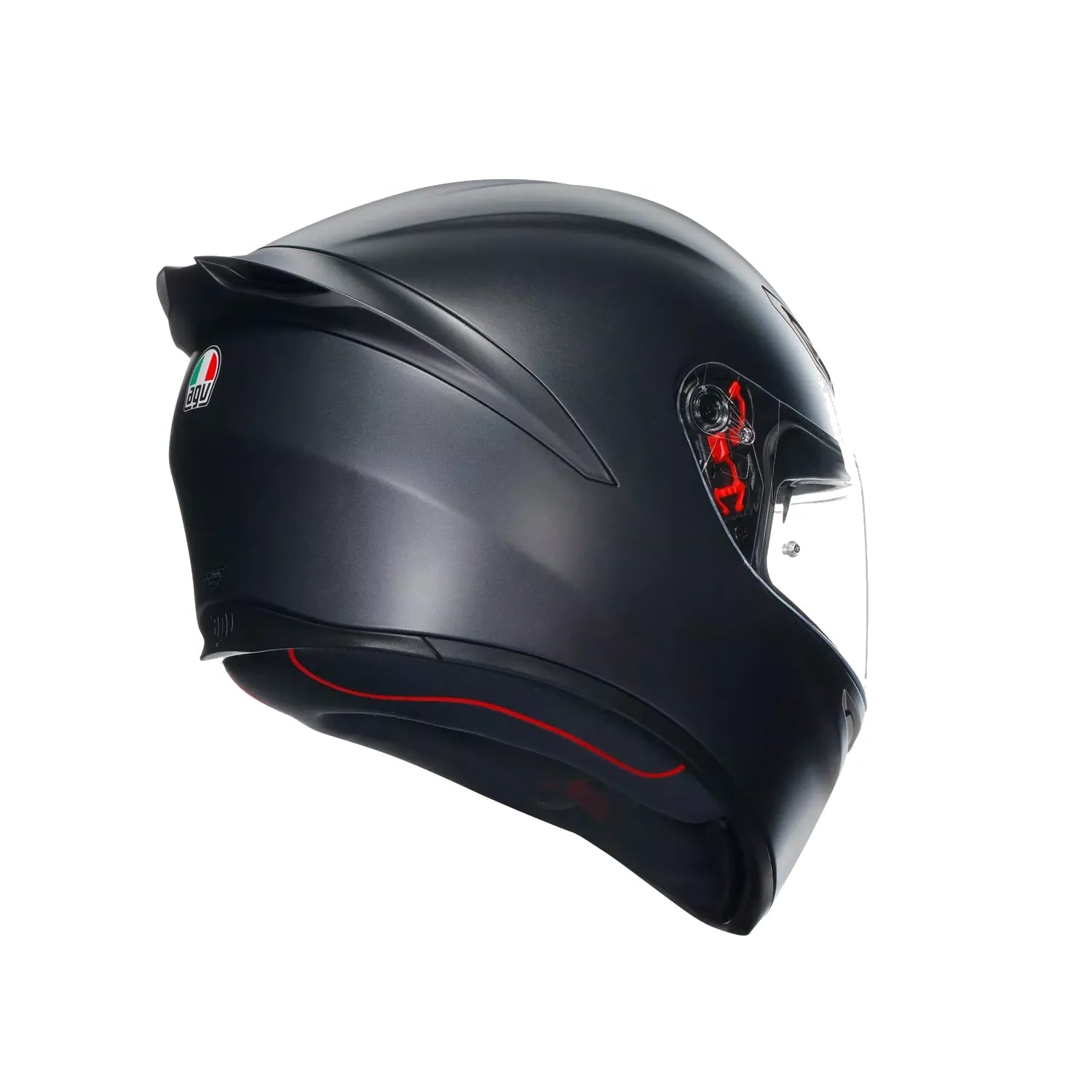 AGV K1 S matt black helmet side profile with ventilation