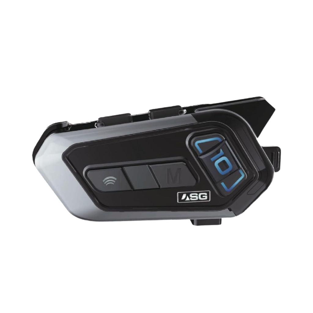 ASG SG10 Bluetooth mesh intercom with blue-lit display and control buttons