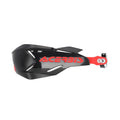 Acerbis X-factory universal handguards, black with red accents and mounting hardware