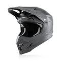 Black motocross helmet with open face guard and vented chin, Acerbis logo