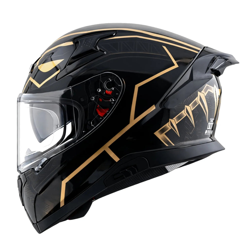 Apex Marvel Black Panther Helmet in black gold, view 1
