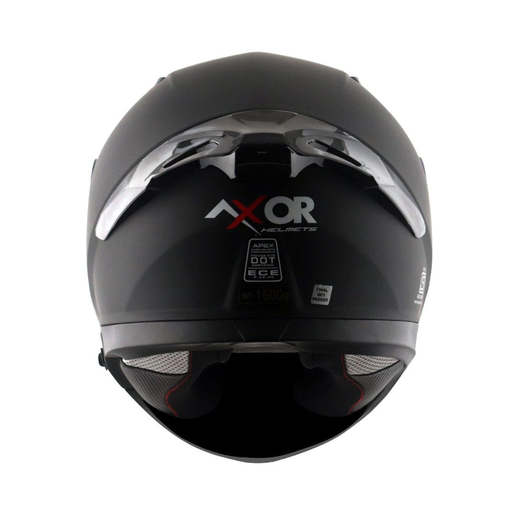 Axor Apex SOLID dull black helmet rear spoiler, exhaust vents and Axor branding
