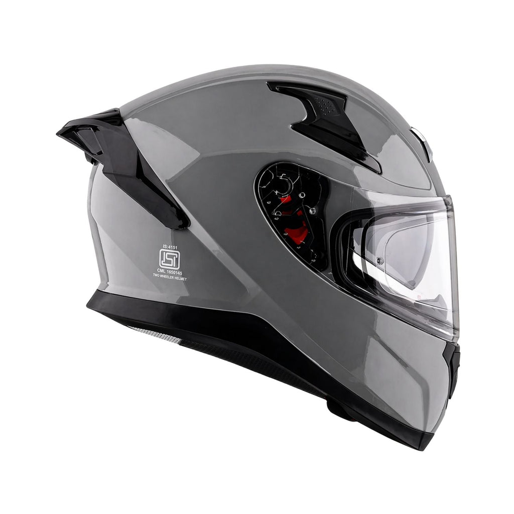 Axor Apex SOLID gloss cool grey helmet with chin spoiler and clear visor