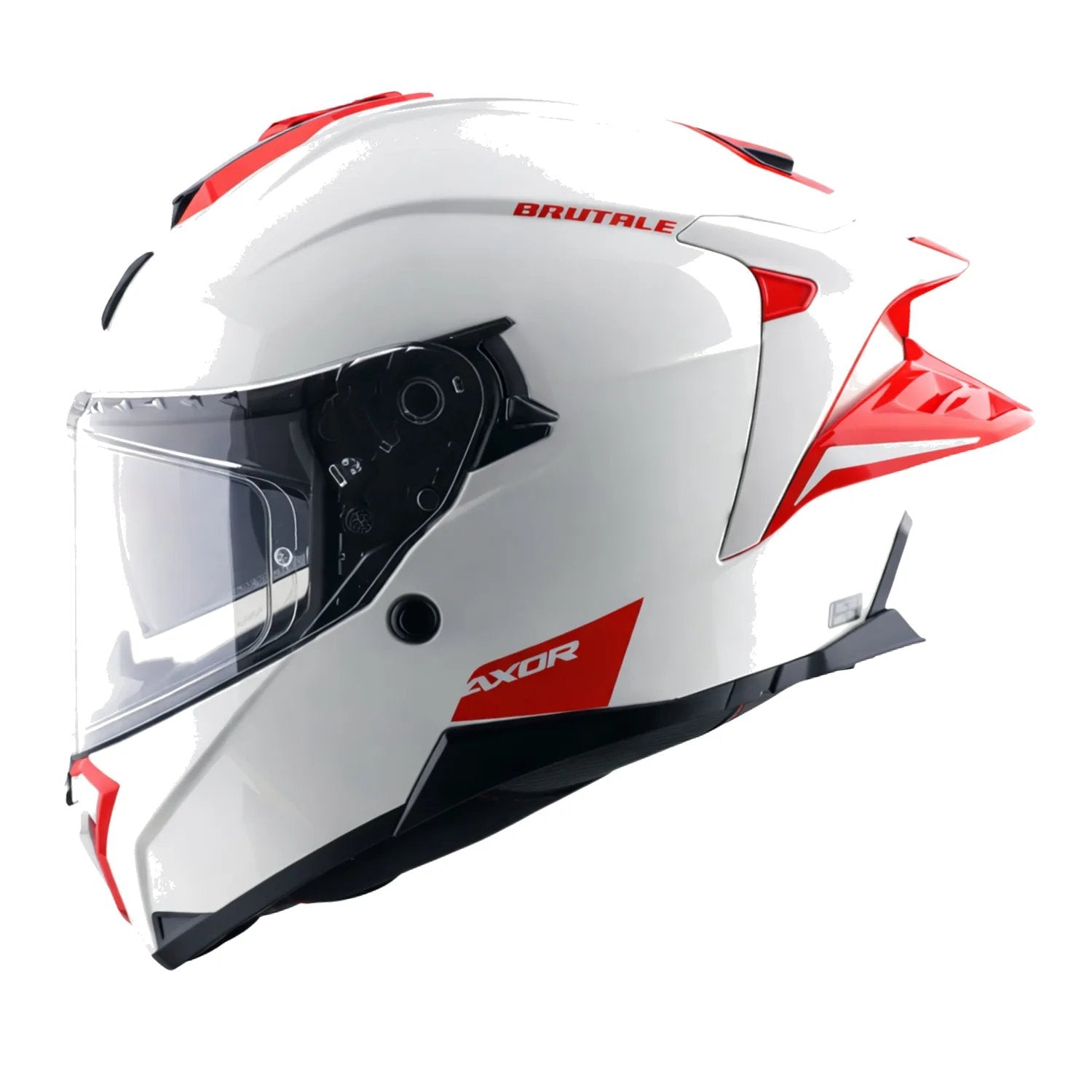 Brutale Corsa Dual Spoiler Helmet in white red, view 1