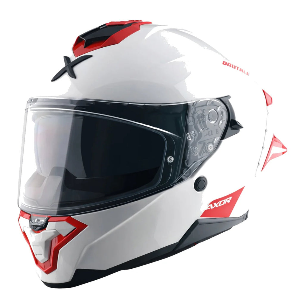 Brutale Corsa Dual Spoiler Helmet in white red, view 2
