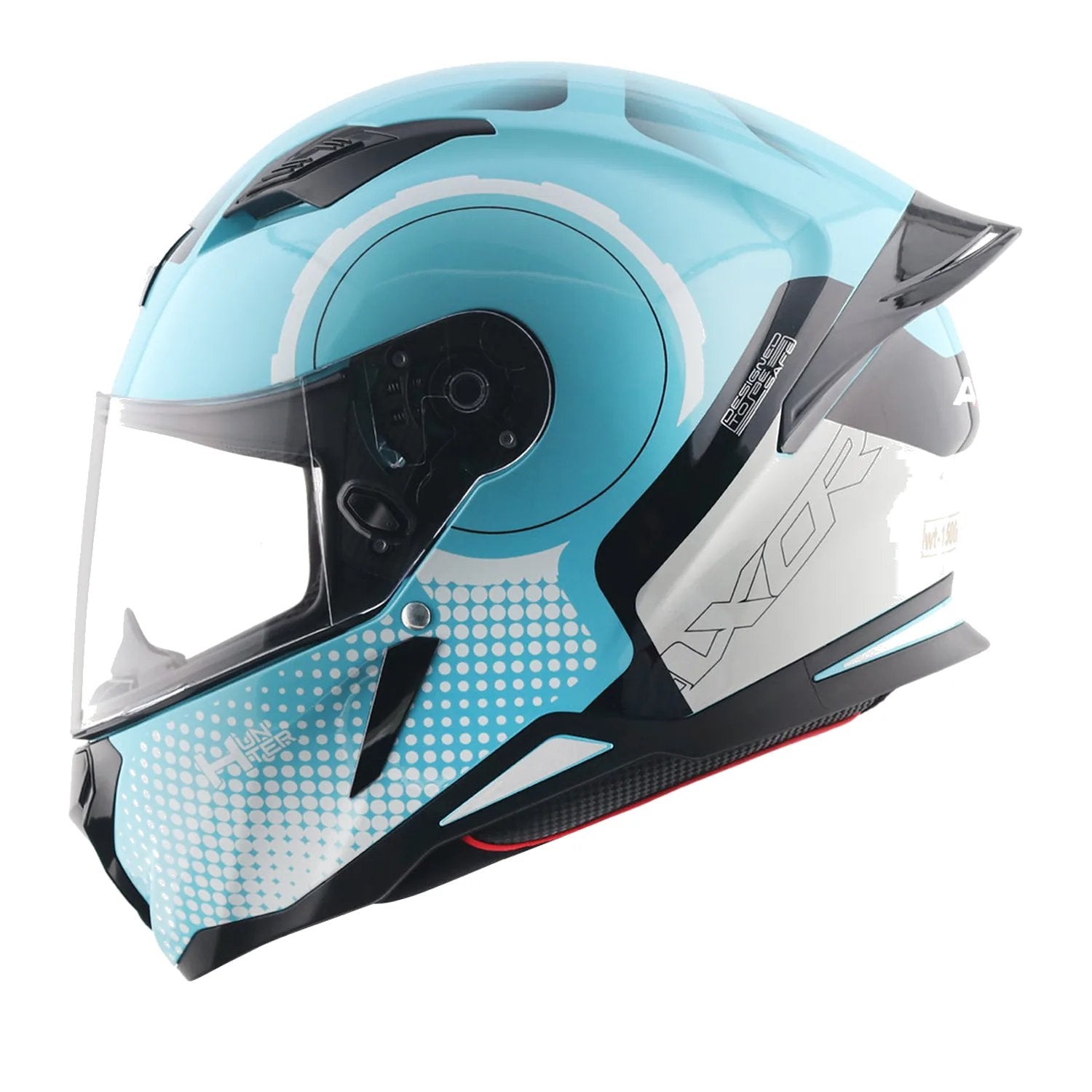 Hunter Spear Helmet in dull red black, view 2