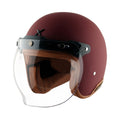 Axor Retro Jet Leather Helmet (Dull Chestnut Red)