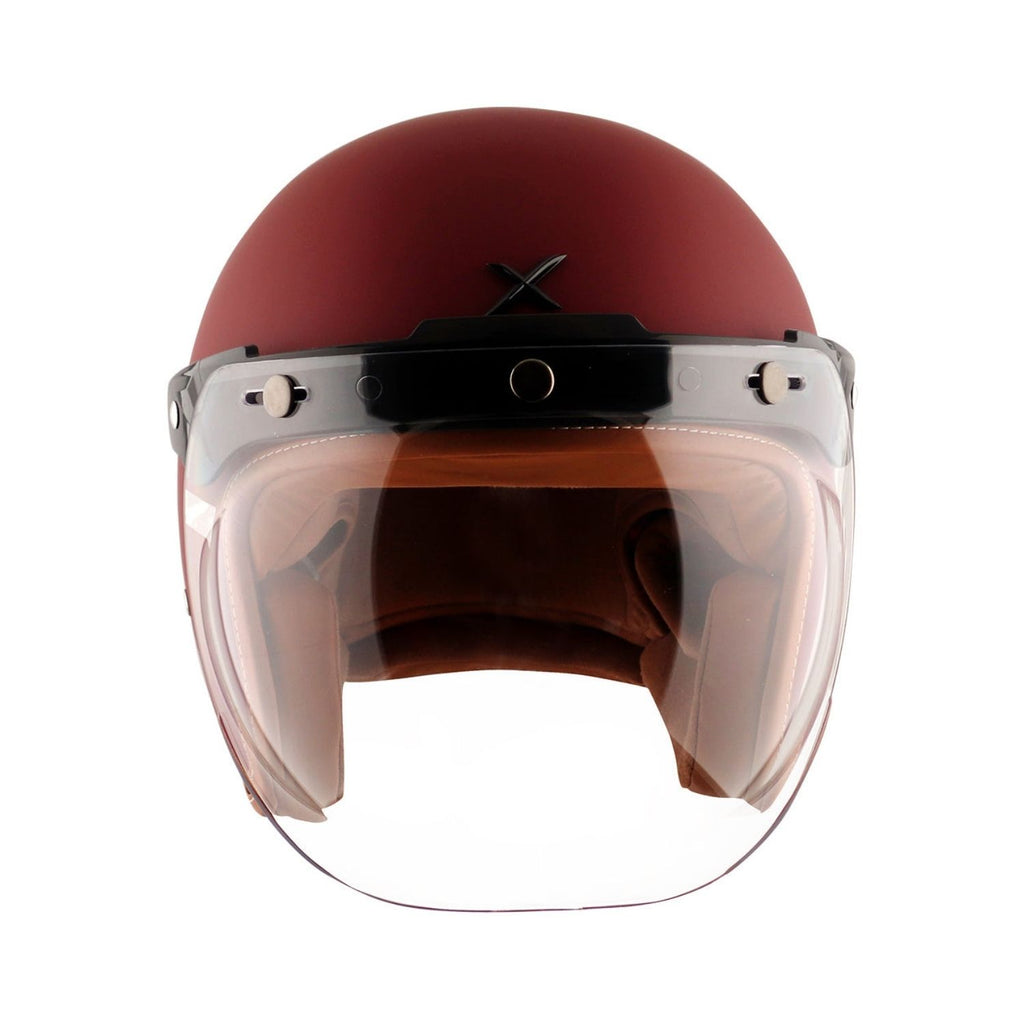 Axor Retro Jet Leather Helmet (Dull Chestnut Red)
