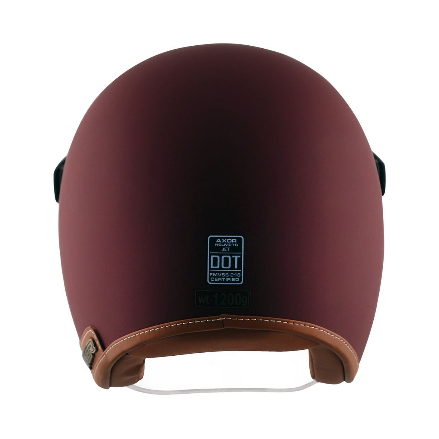 Axor Retro Jet Leather Helmet (Dull Chestnut Red)