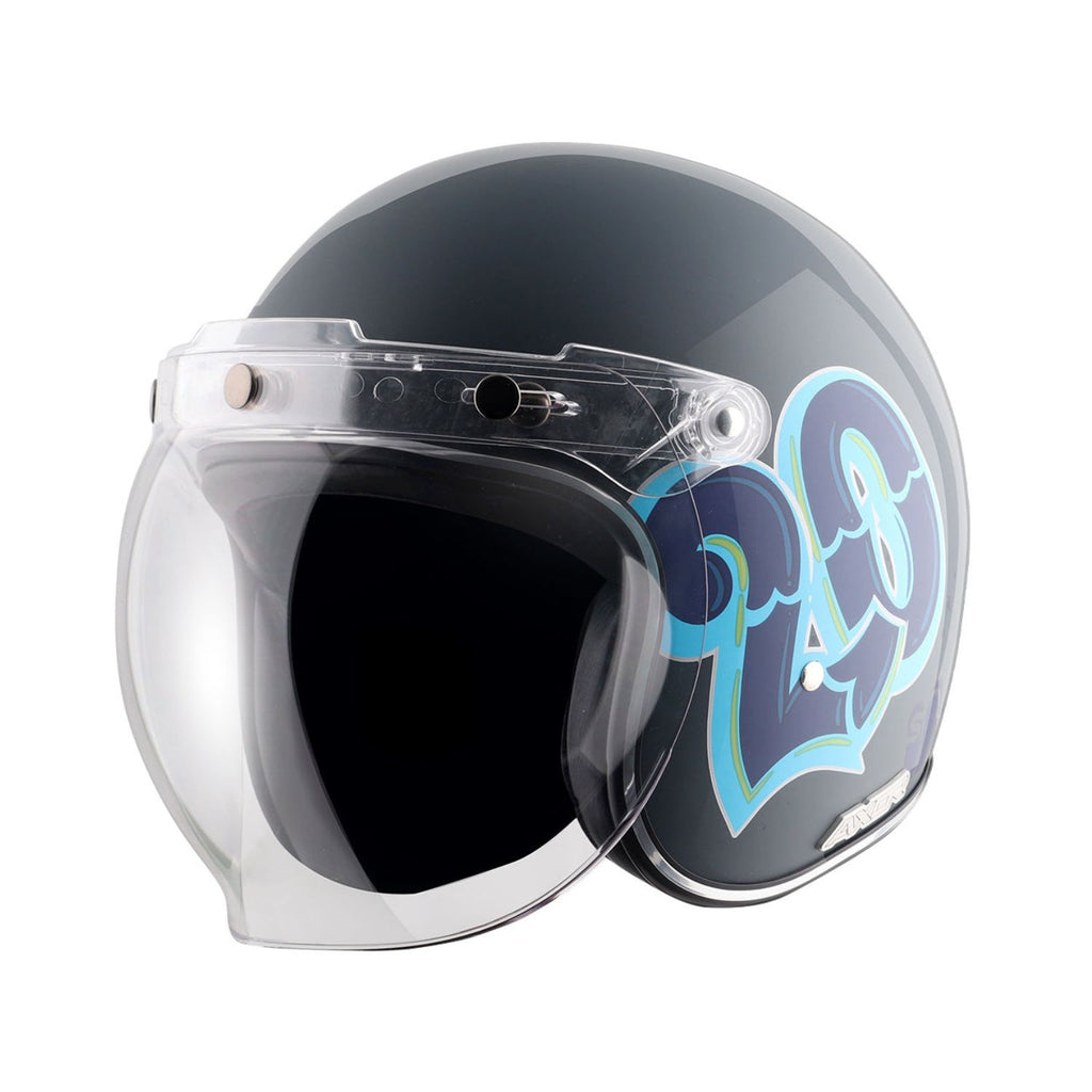 Axor Retro Jet Sportz C13 Helmet (Grey Blue)