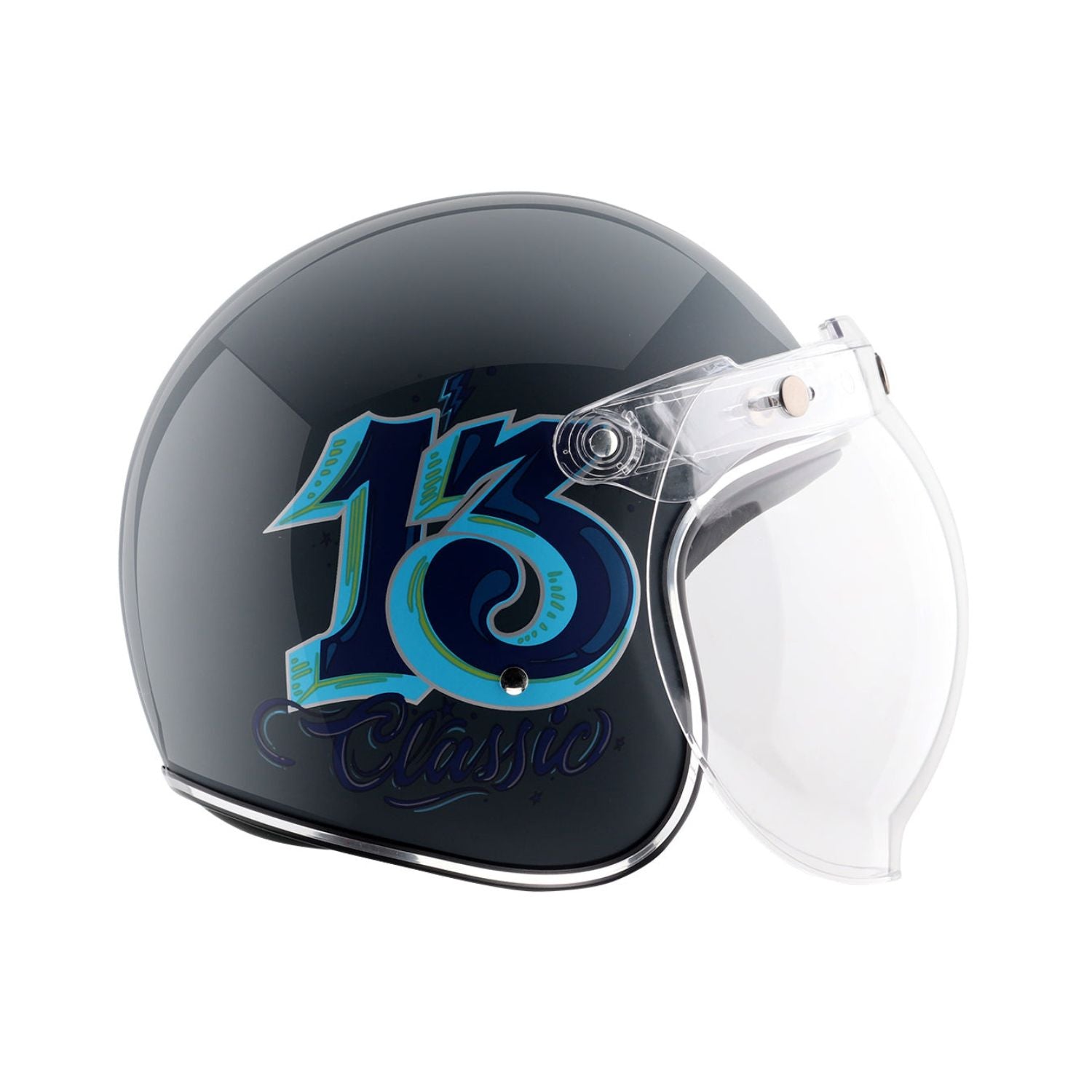 Axor Retro Jet Sportz C13 Helmet (Grey Blue)