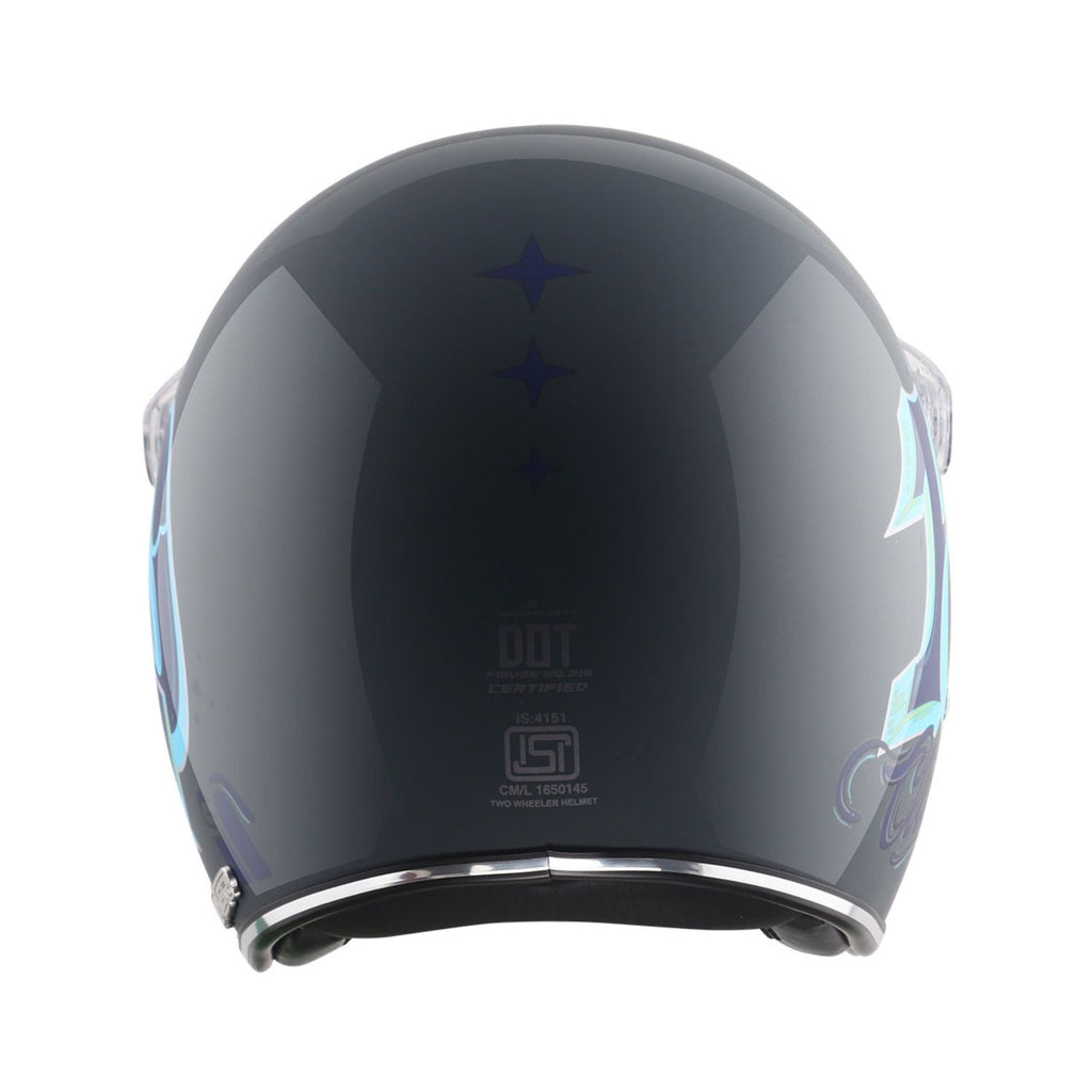 Axor Retro Jet Sportz C13 Helmet (Grey Blue)