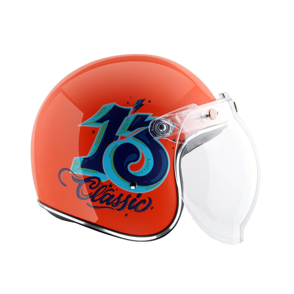 Axor Retro Jet Sportz C13 Helmet (Orange Blue)