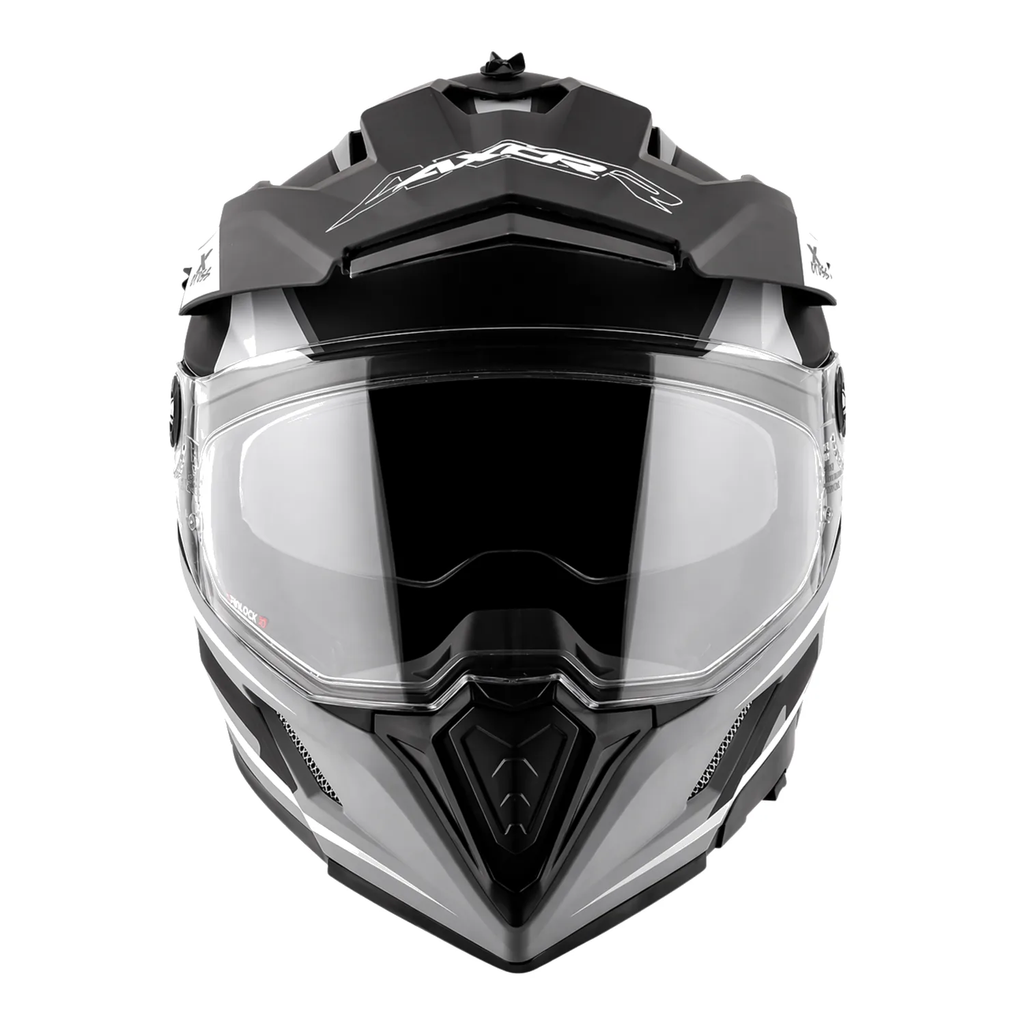 X-Cross Dual Visor Flagstaff Helmet in dull nardo grey black, view 2