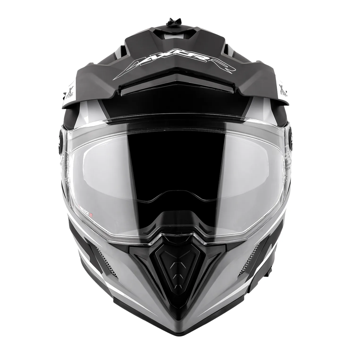 X-Cross Dual Visor Flagstaff Helmet in dull nardo grey black, view 2