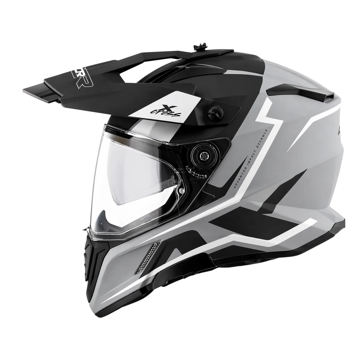 X-Cross Dual Visor Flagstaff Helmet in dull nardo grey black, view 3