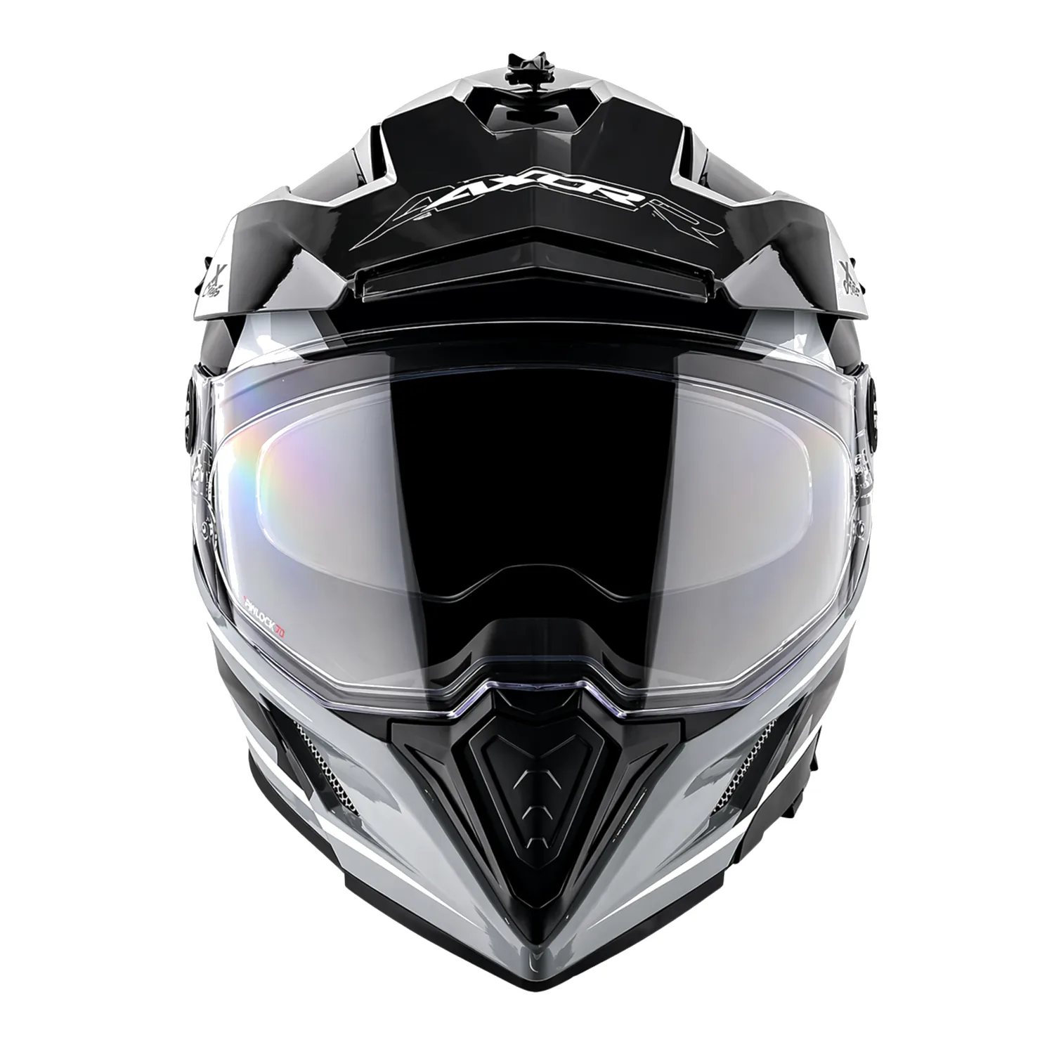 X-Cross Dual Visor Flagstaff Helmet in nardo grey black, view 2