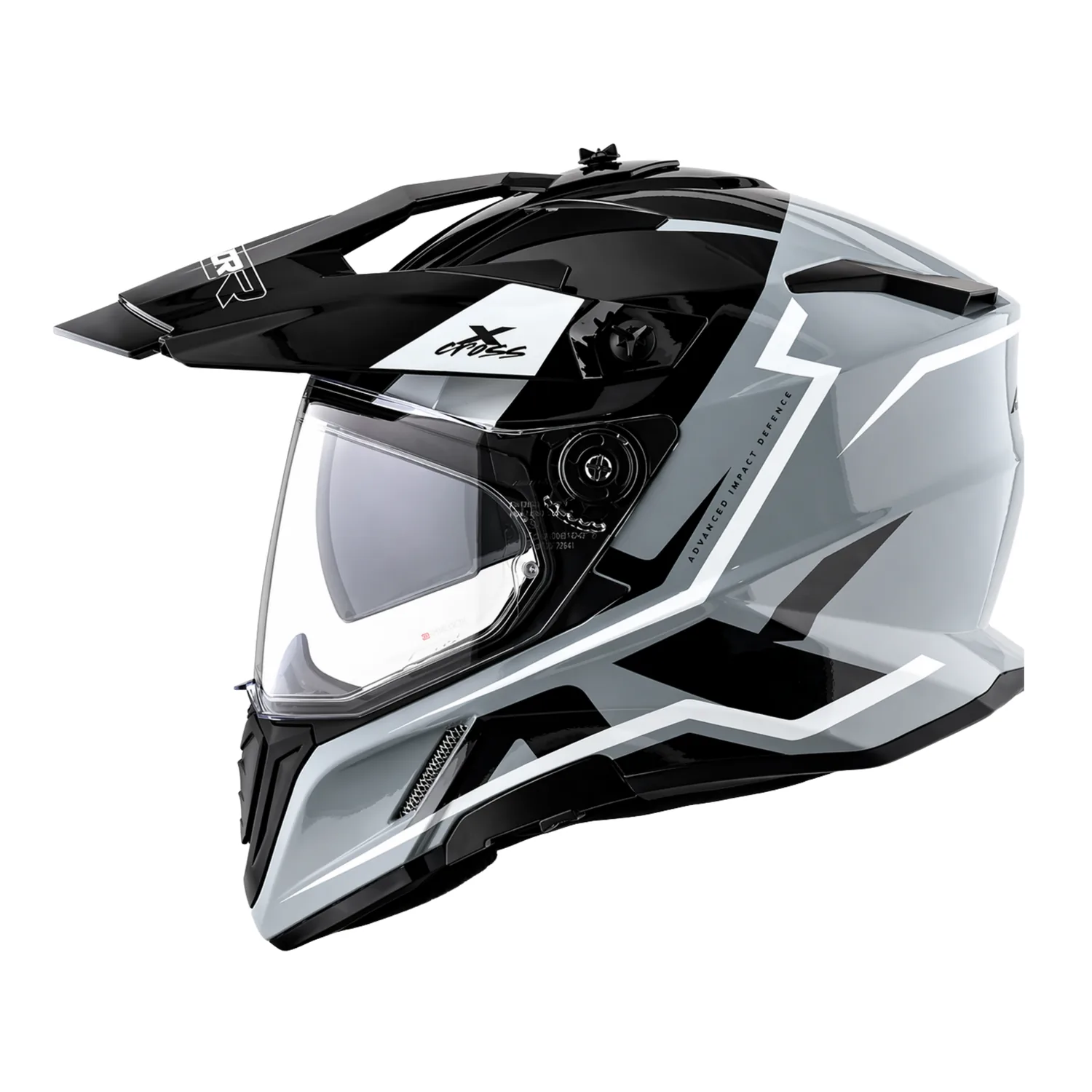 X-Cross Dual Visor Flagstaff Helmet in nardo grey black, view 3