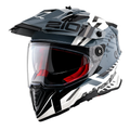 X-Cross Dual Visor Speedometer Helmet in white grey, view 1