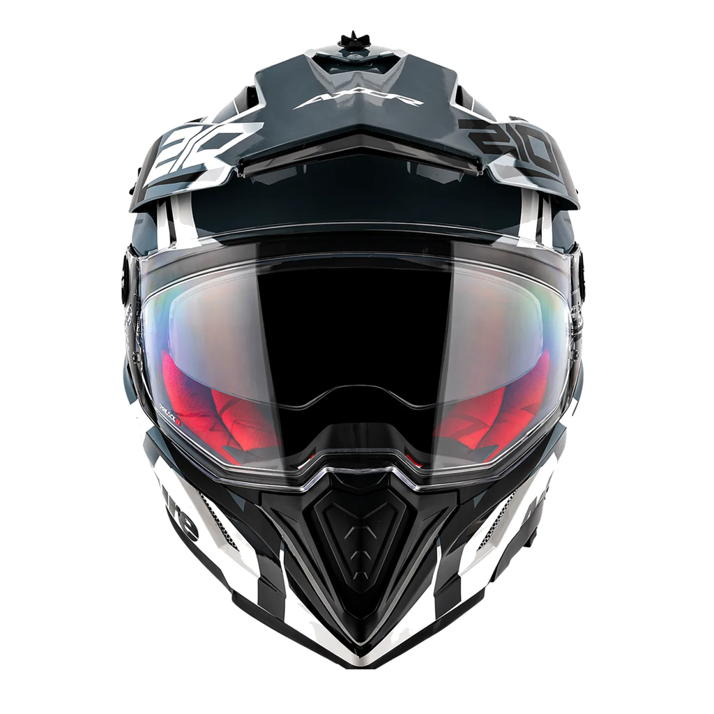 X-Cross Dual Visor Speedometer Helmet in white grey, view 2