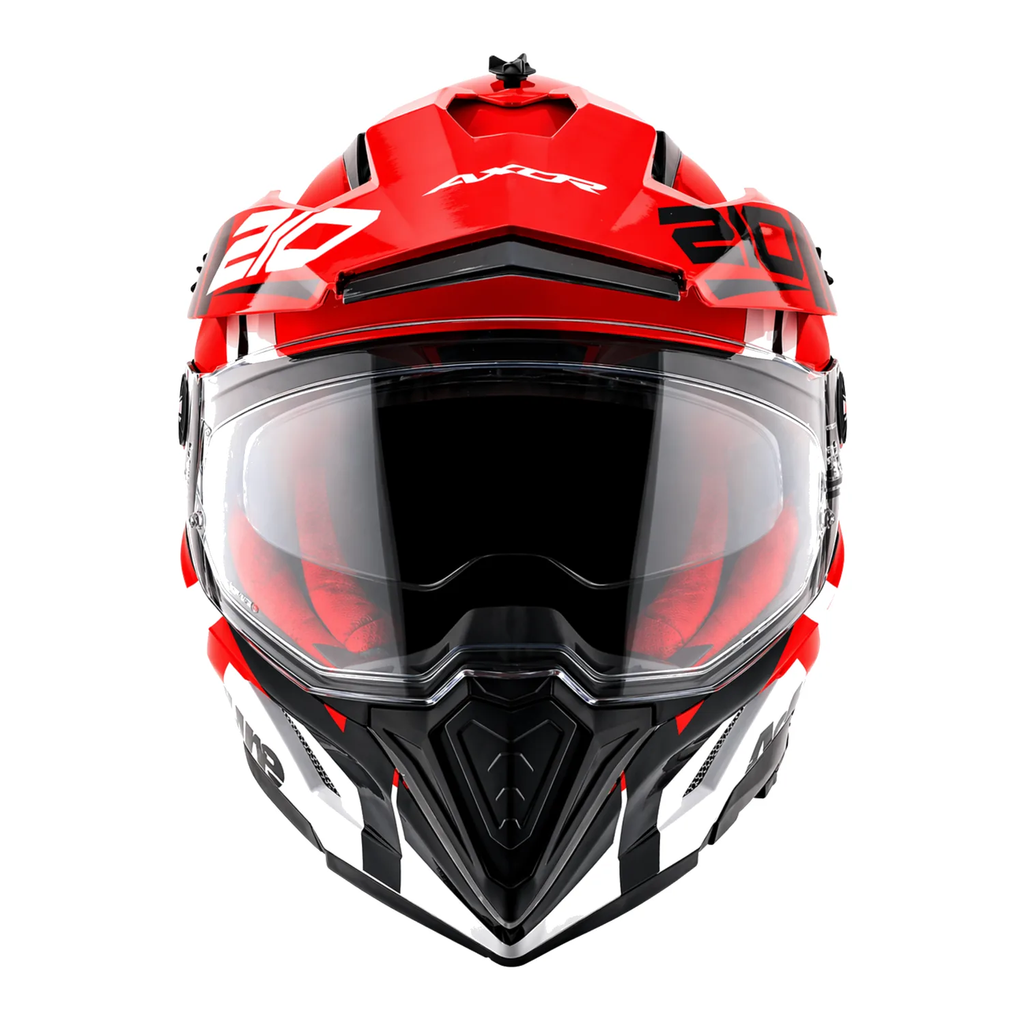 X-Cross Dual Visor Speedometer Helmet in white red, view 2