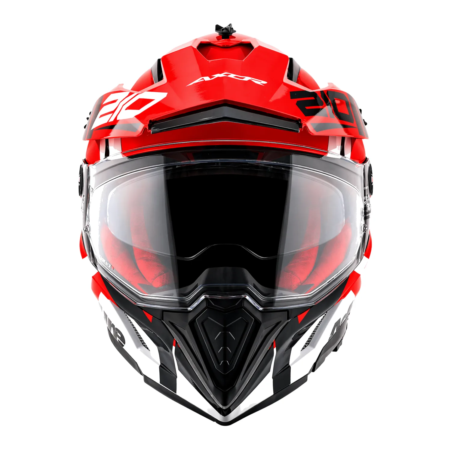 X-Cross Dual Visor Speedometer Helmet in white red, view 2