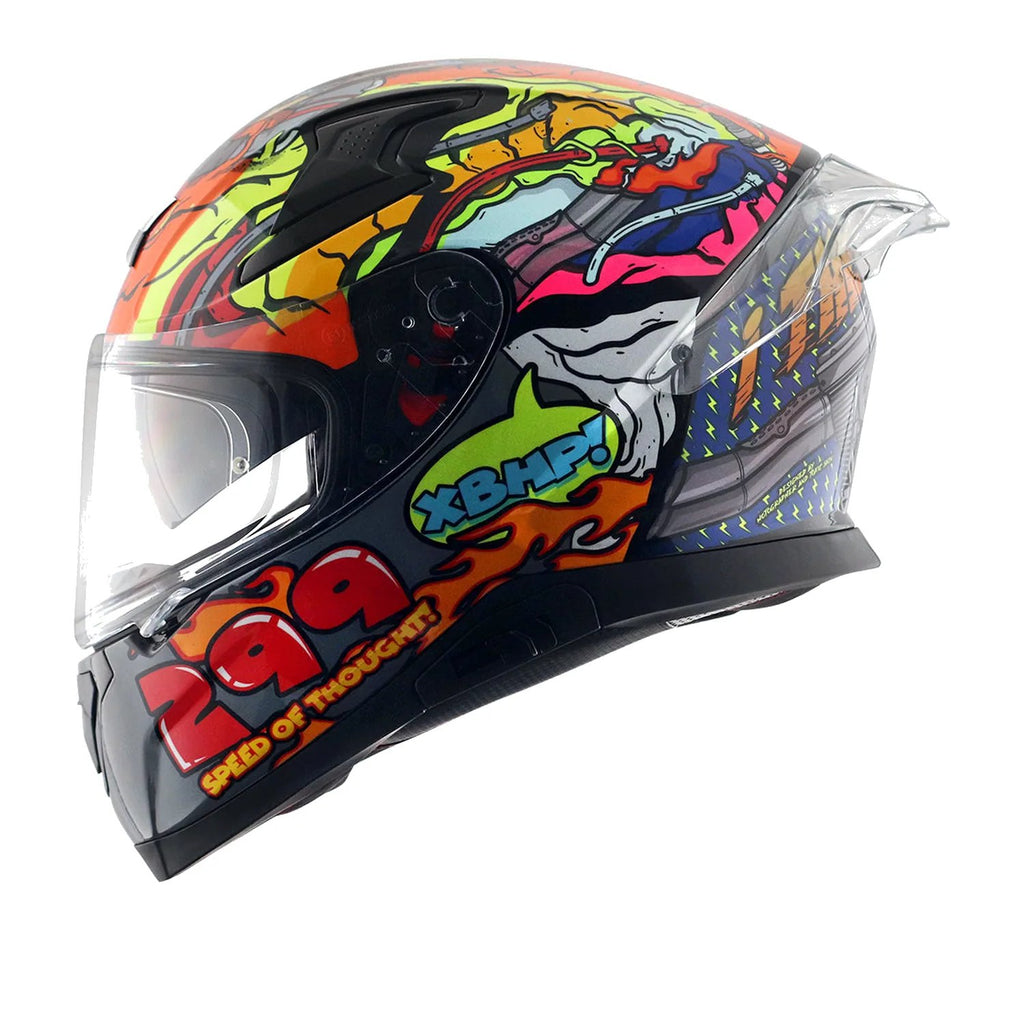 Axor xBhp Speed of Thought Helmet in neon yellow blue, view 1