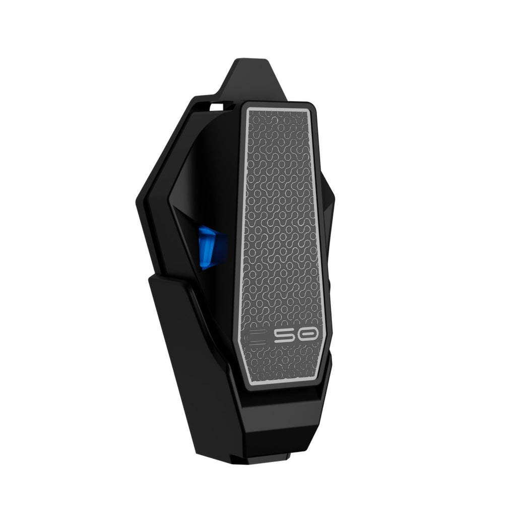 Bluarmor C50 Plus Helmet Intercom, black front panel with patterned speaker grille