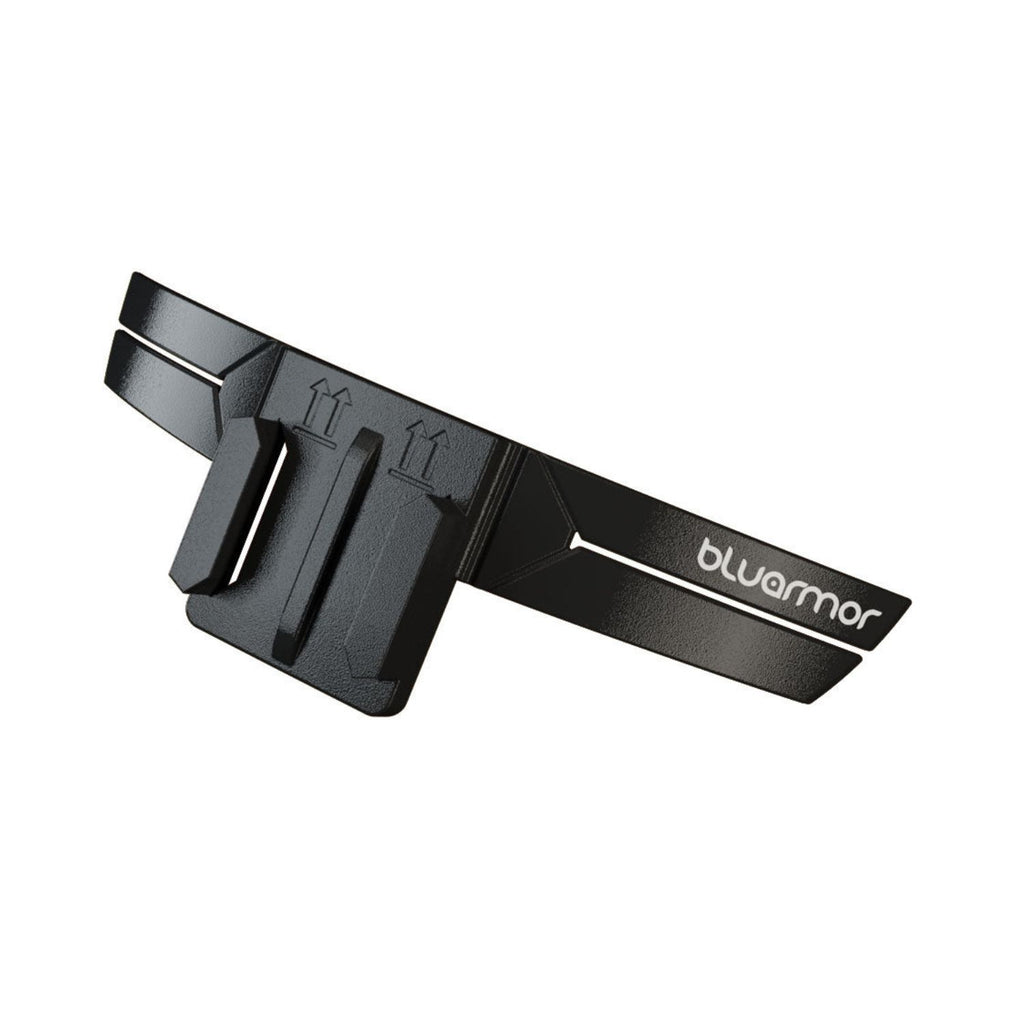 Black chin mount bracket with chin guard pad and attachment tabs