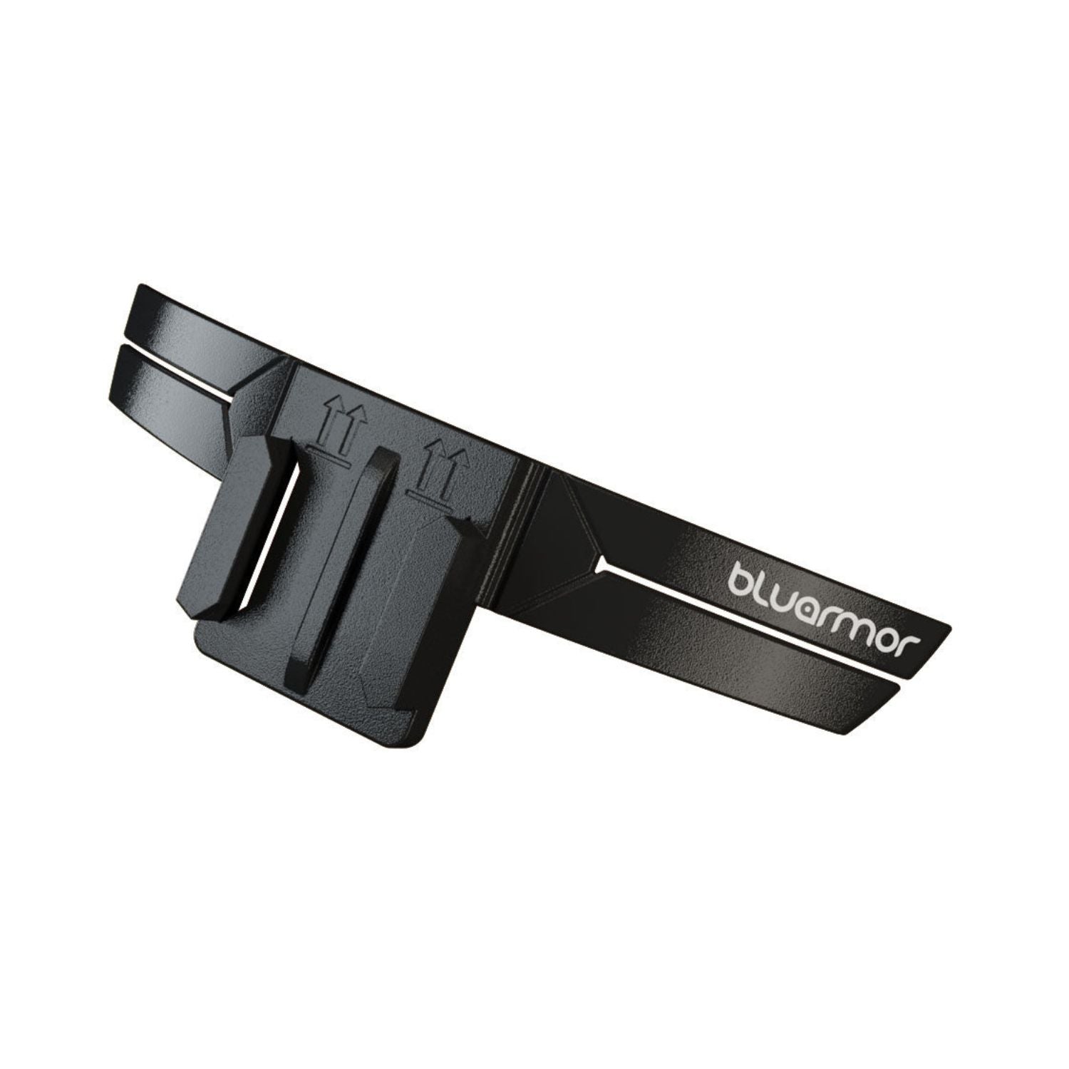 Black chin mount bracket with chin guard pad and attachment tabs