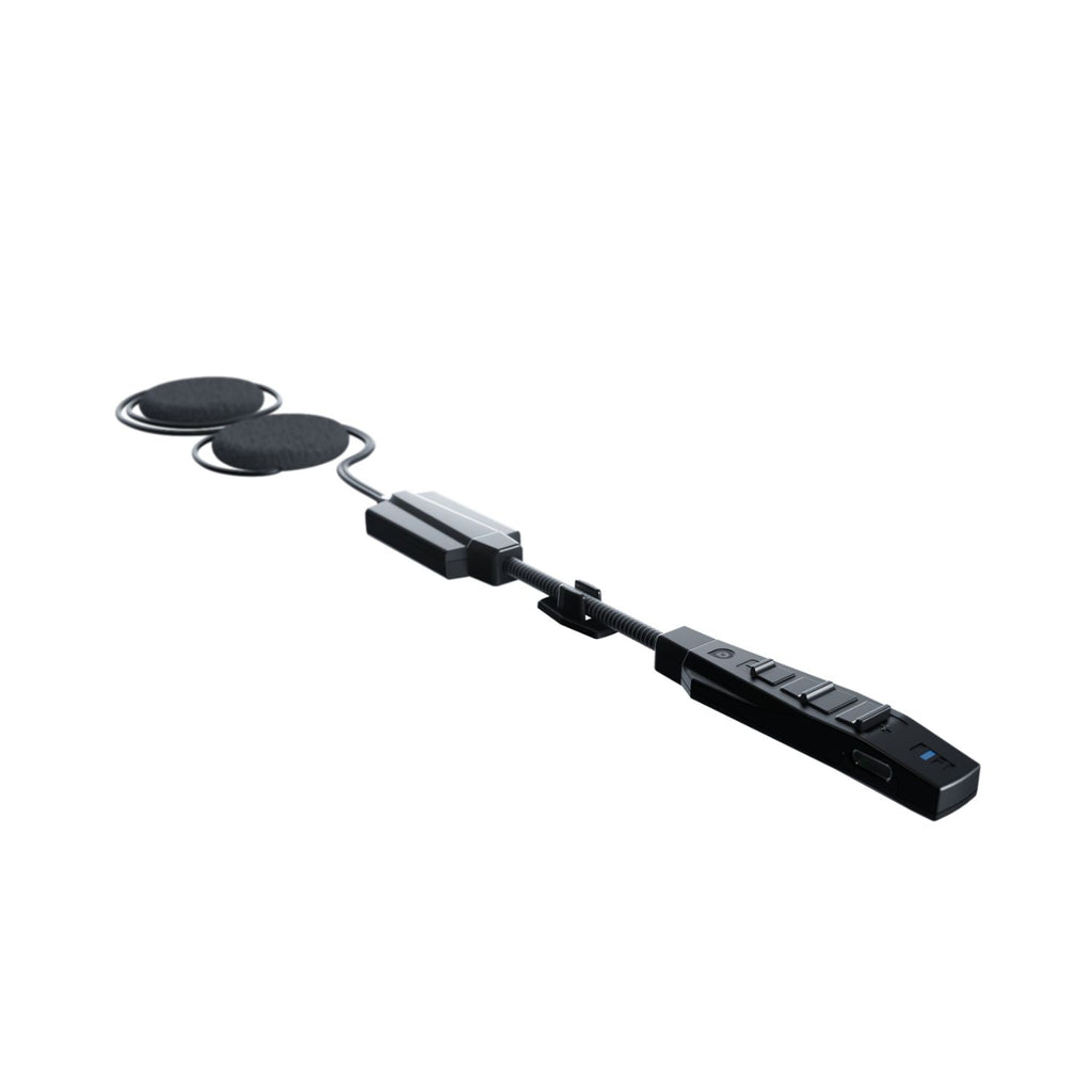 Bluarmor HS1 Bluetooth headpiece with two round ear speakers and connector module