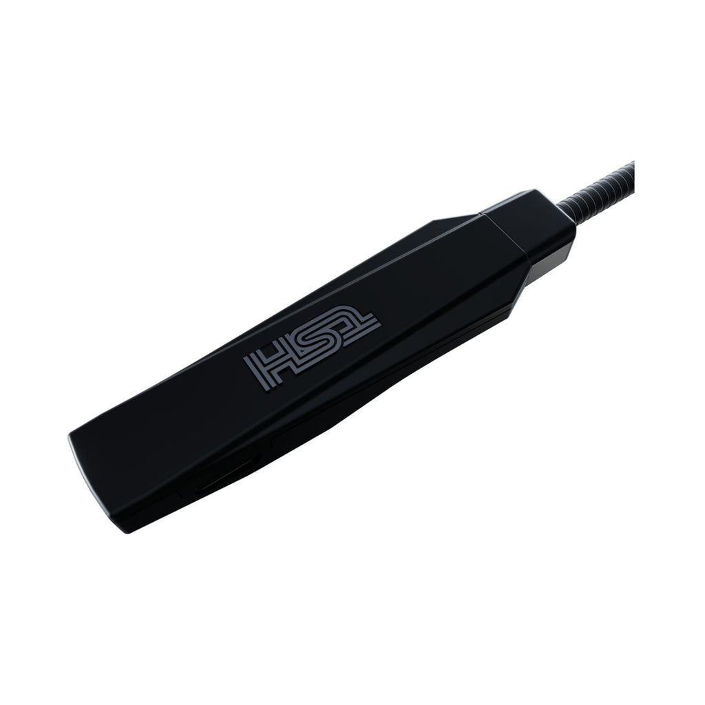 Black HS1 Bluetooth inline module with logo on the housing
