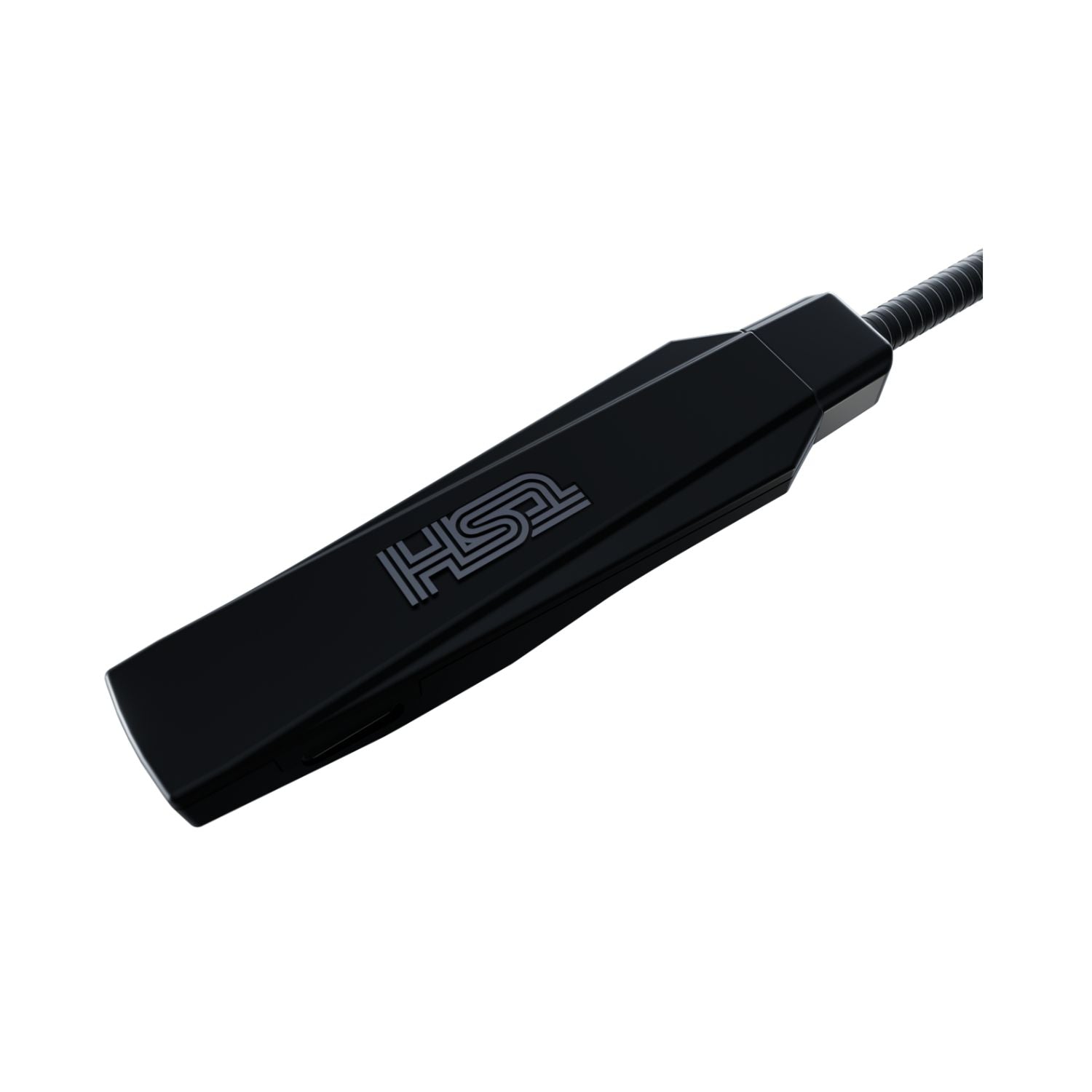 Black HS1 Bluetooth inline module with logo on the housing