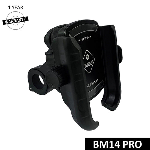 Bobo BM14 Pro bike phone holder, black clamp mount with secure cradle