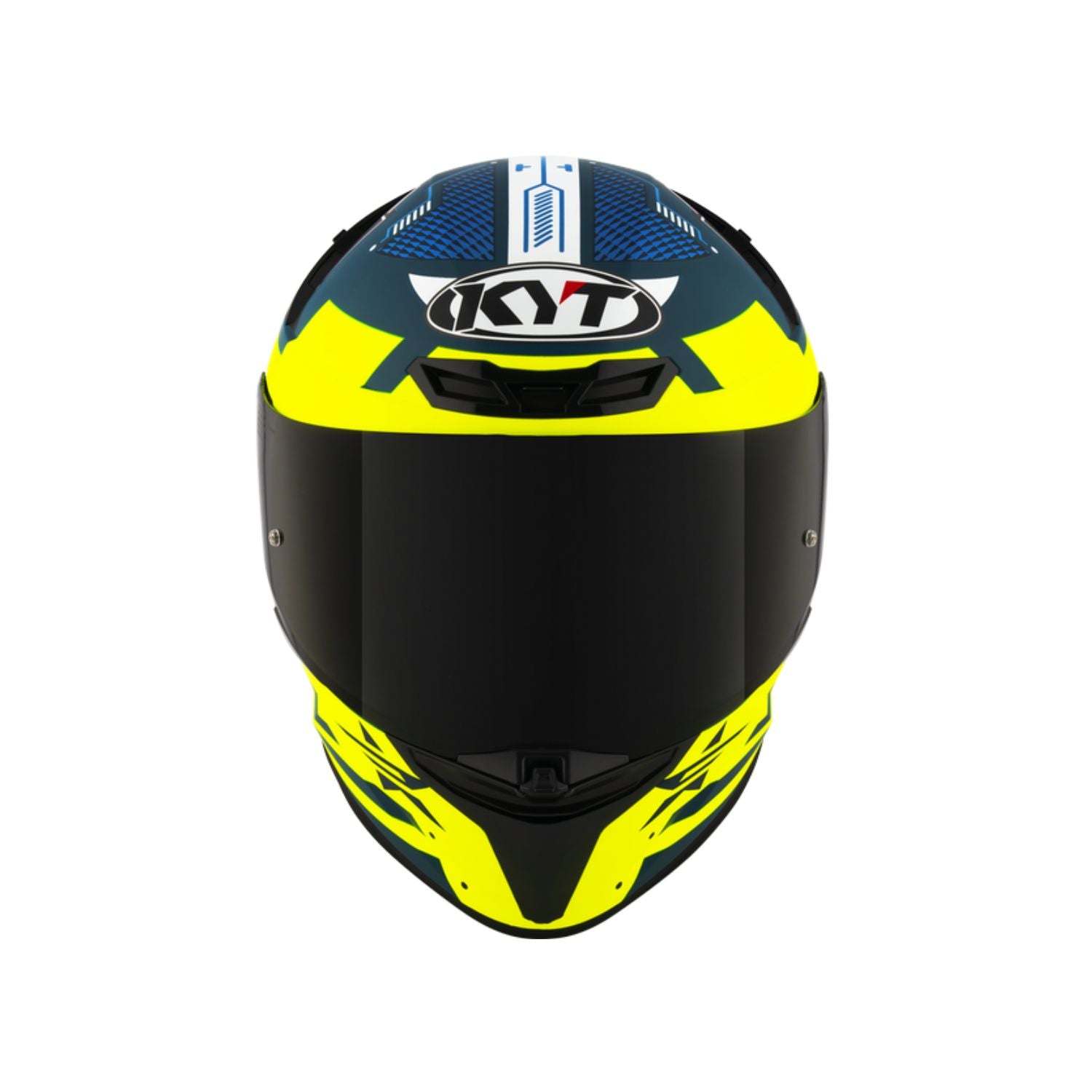 KYT TT Revo Fuselage helmet, Matt Yellow, S, top with oval logo