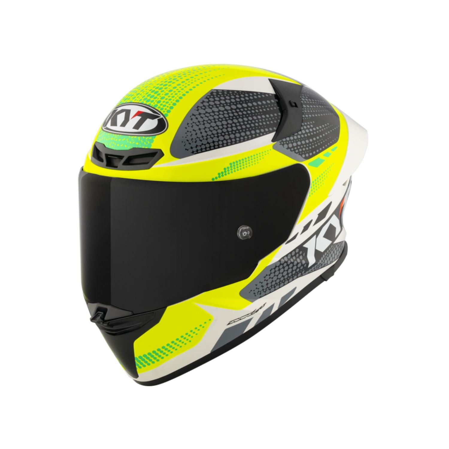 Glossy TT Revo Gear full-face helmet in black and yellow; visor down