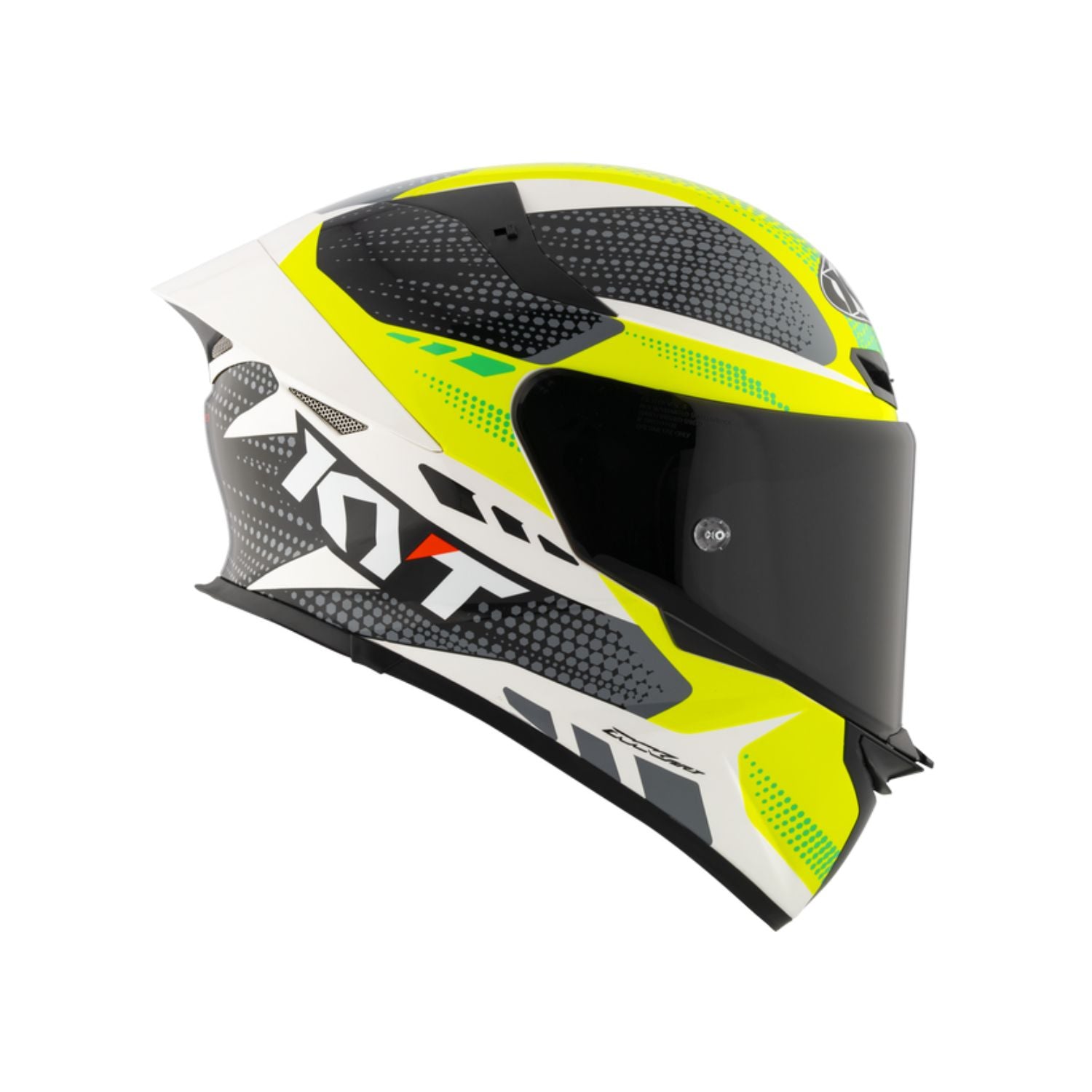 TT Revo Gear helmet shell with black visor and yellow accents; side graphic