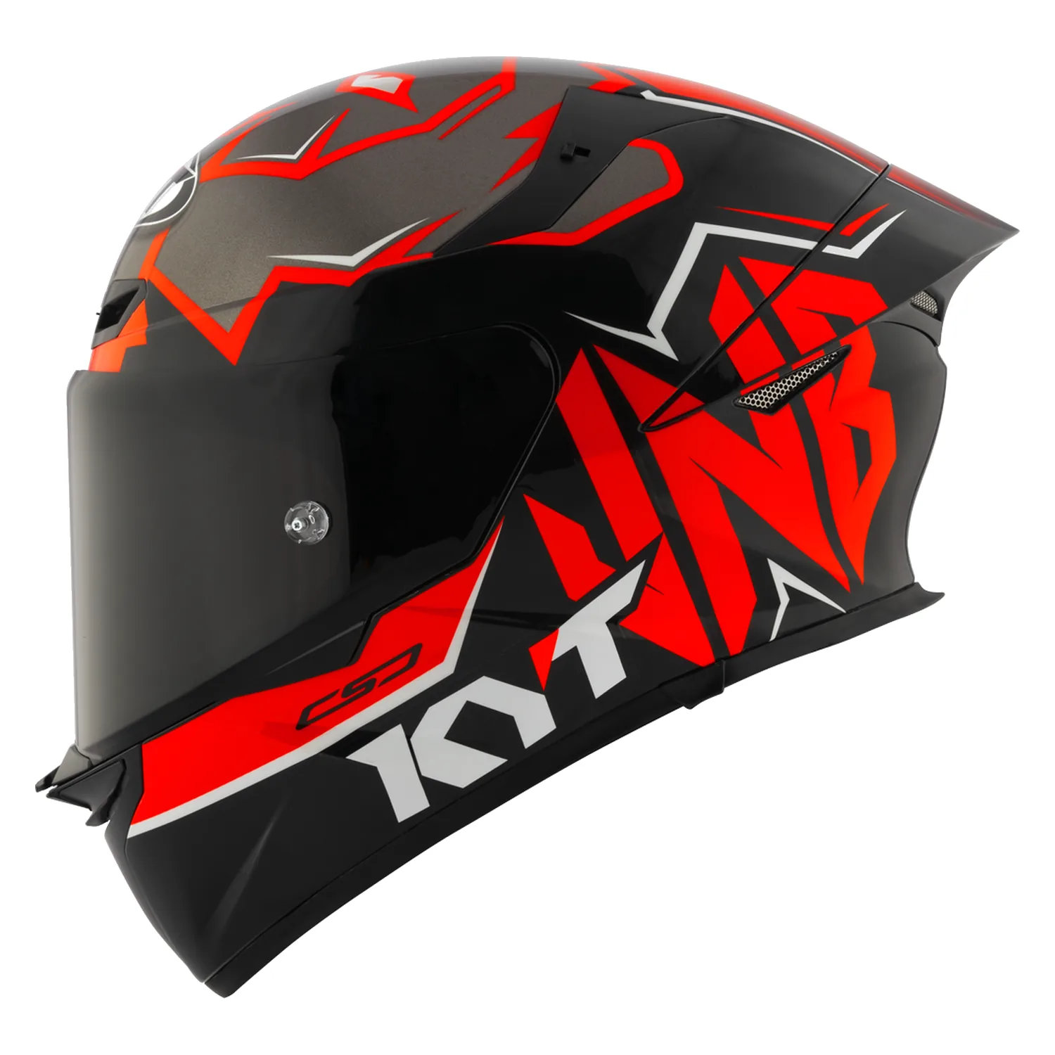 KYT TT Revo Nicolo Bulega 2022 Replica Gloss Helmet in red, view 1