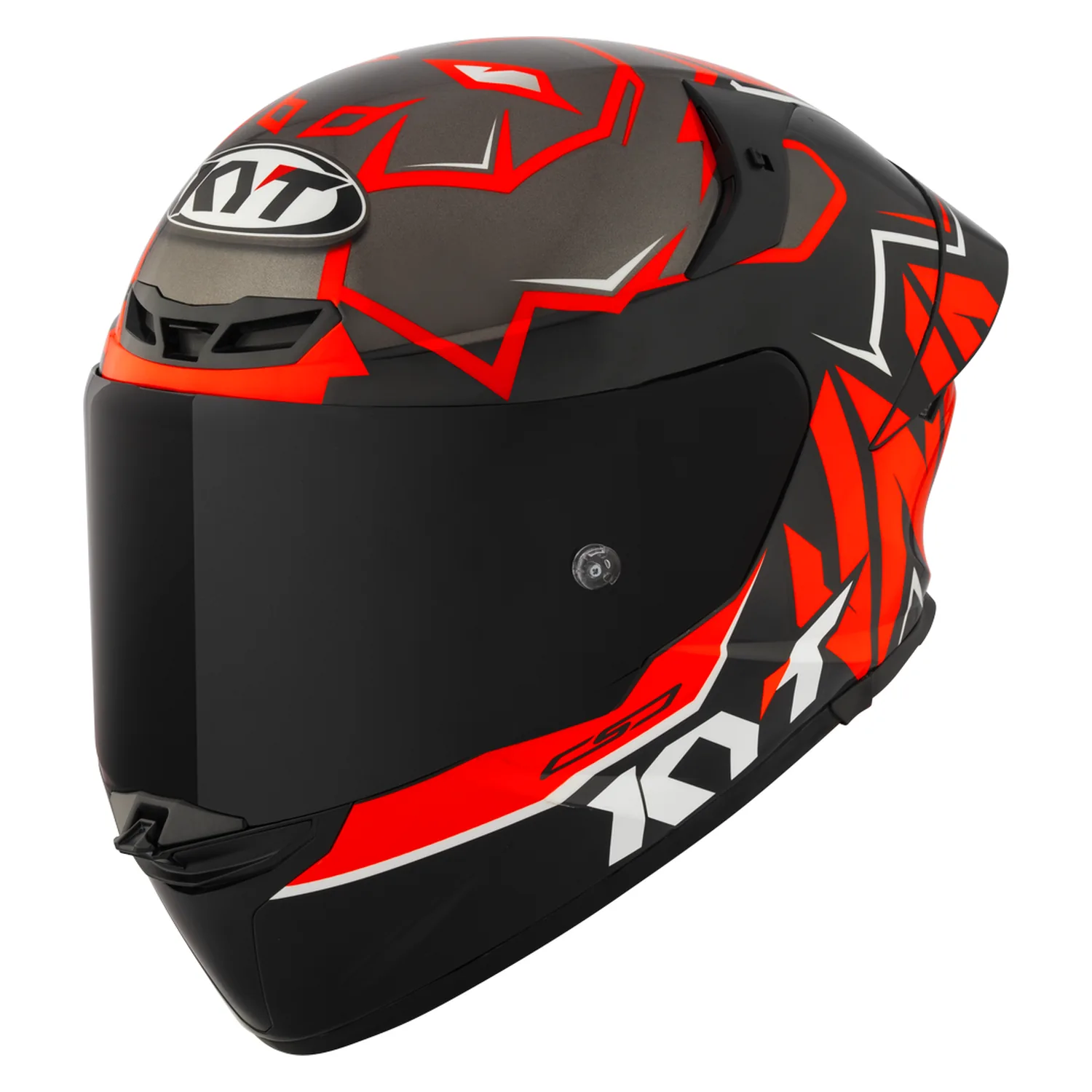 KYT TT Revo Nicolo Bulega 2022 Replica Gloss Helmet in red, view 3