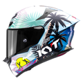 KYT TT Revo Riccardo Rossi BCN Gloss Helmet in blue, view 1