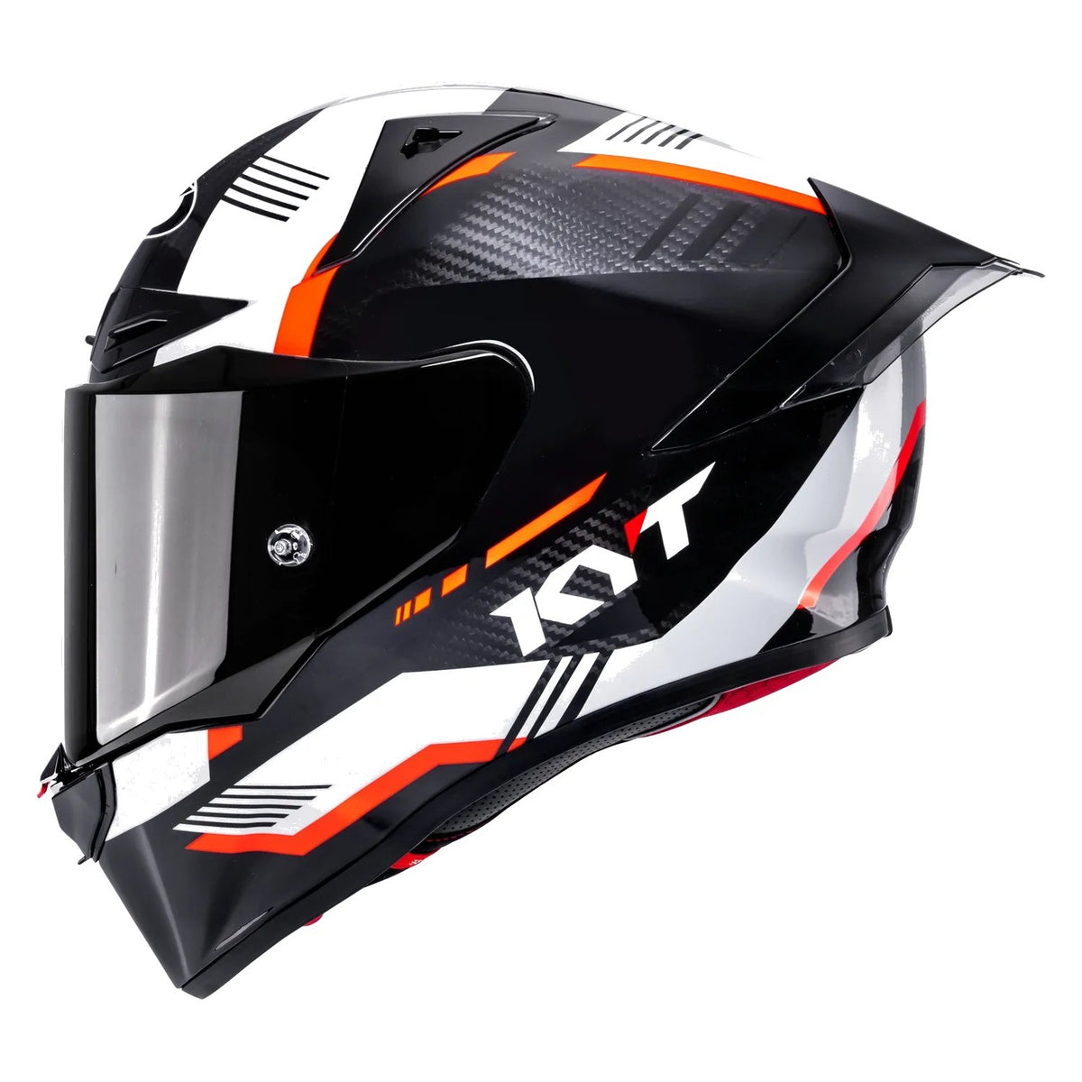 KYT R1R Carbon Zone Helmet (Gloss Black Orange), view 1