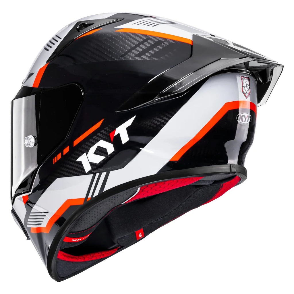 KYT R1R Carbon Zone Helmet (Gloss Black Orange), view 3