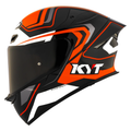 KYT TT Revo Overtech Helmet (Black Orange Gloss), view 1