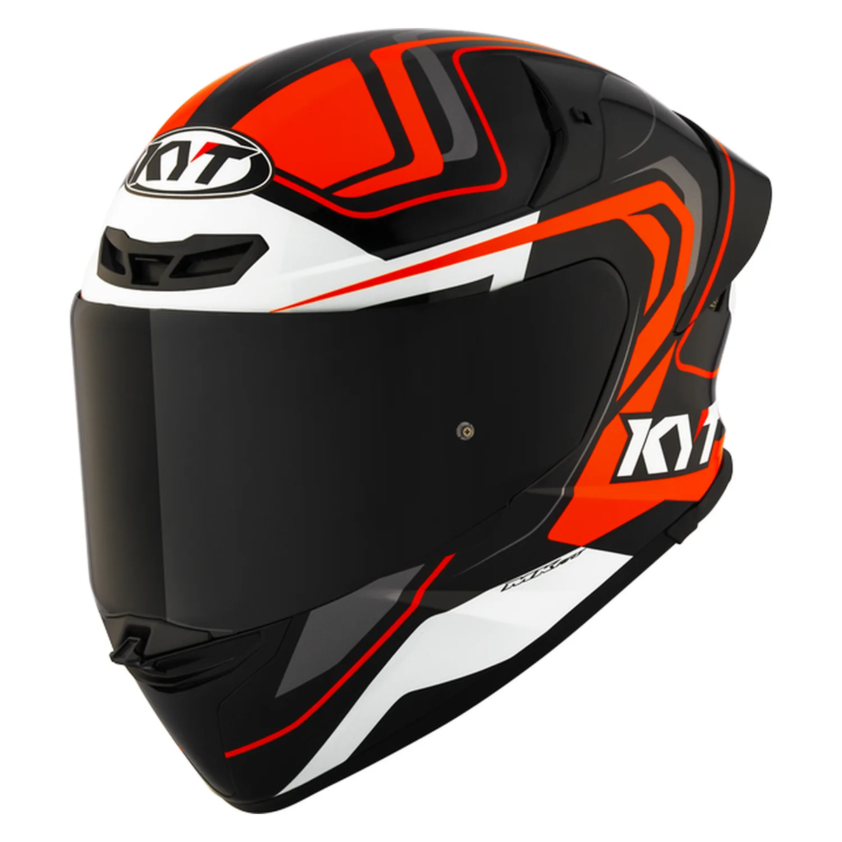 KYT TT Revo Overtech Helmet (Black Orange Gloss), view 4