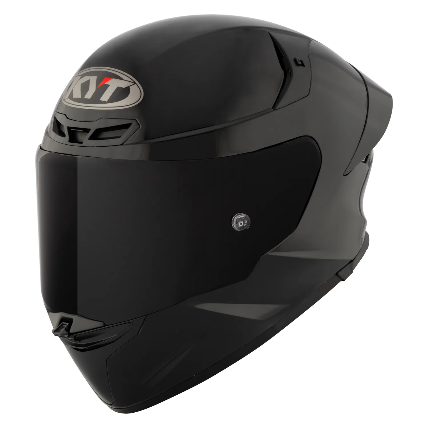 KYT TT Revo Plain Gloss Black Helmet, view 3