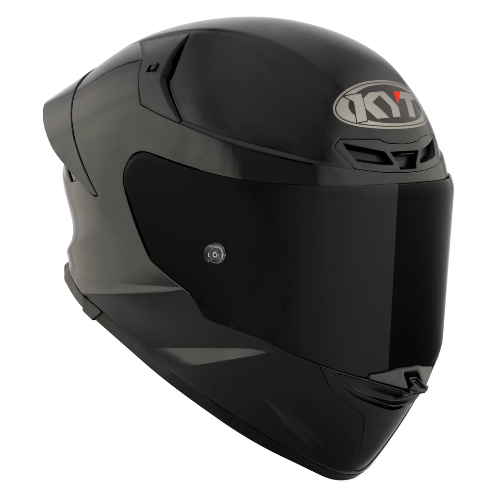 KYT TT Revo Plain Gloss Black Helmet, view 4