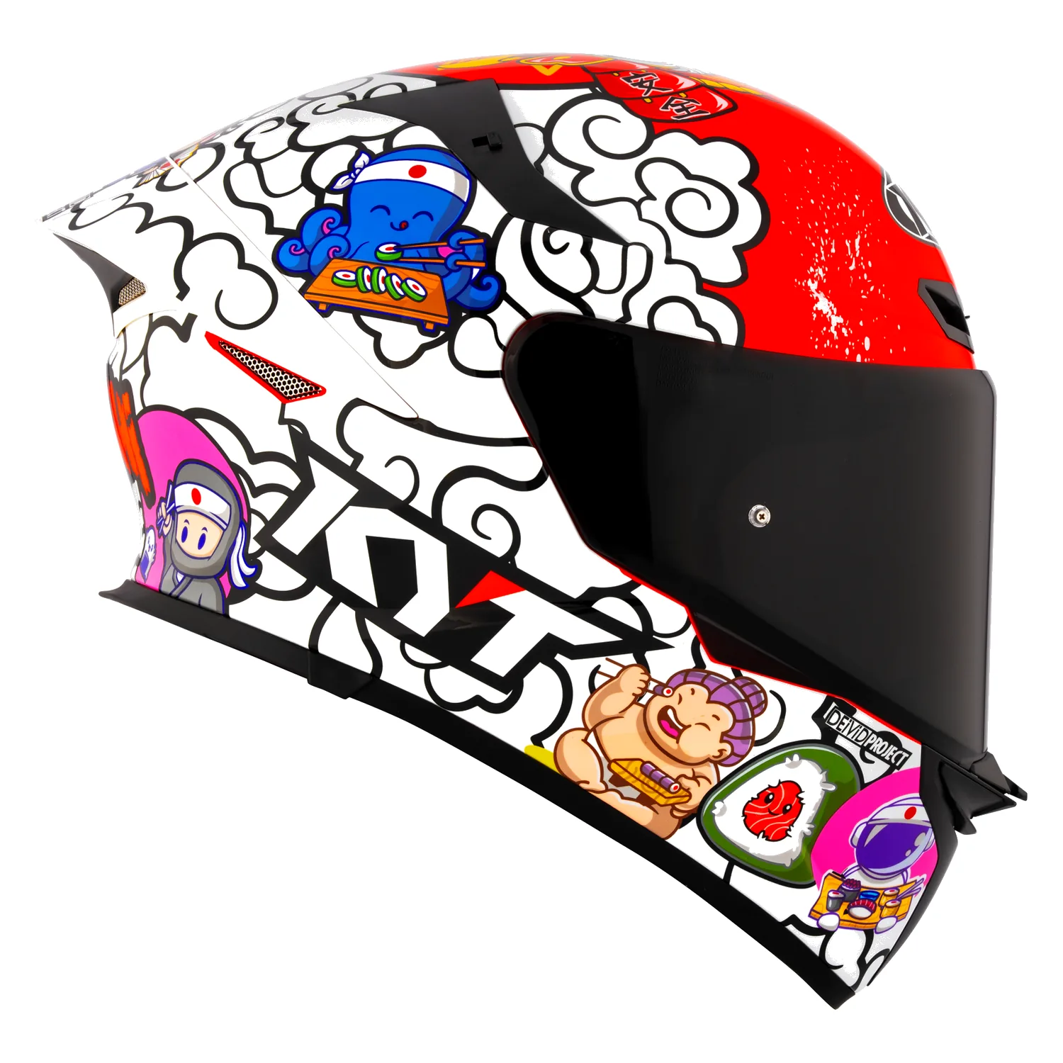 KYT TT Revo Sushi Time Gloss Helmet, view 2