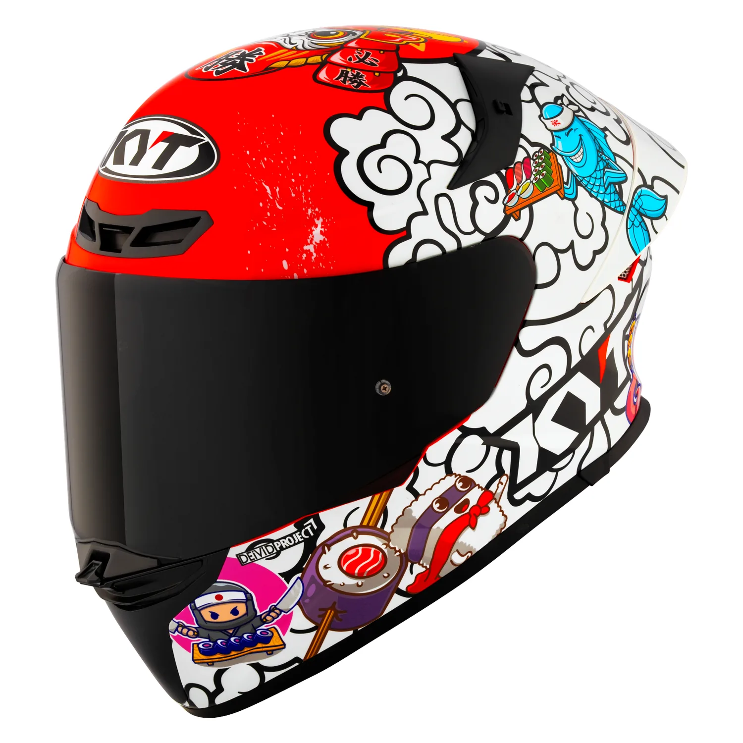 KYT TT Revo Sushi Time Gloss Helmet, view 3